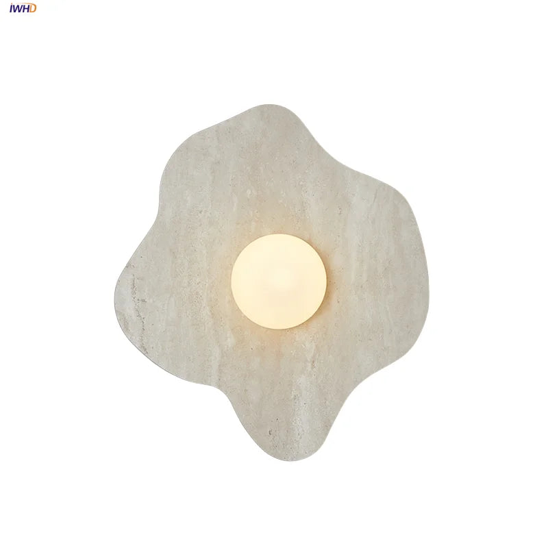 Stone LED Wall Light Fixture Modern Luxury White Glass Wall Lamp