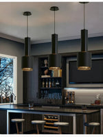 Metal LED Pendant Light for Bedroom Living Room, Black/White/Gold Hanging Lamp