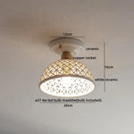 Ceramic LED Ceiling Lights: Modern Hollow Design for Living Room, Aisle, Balcony