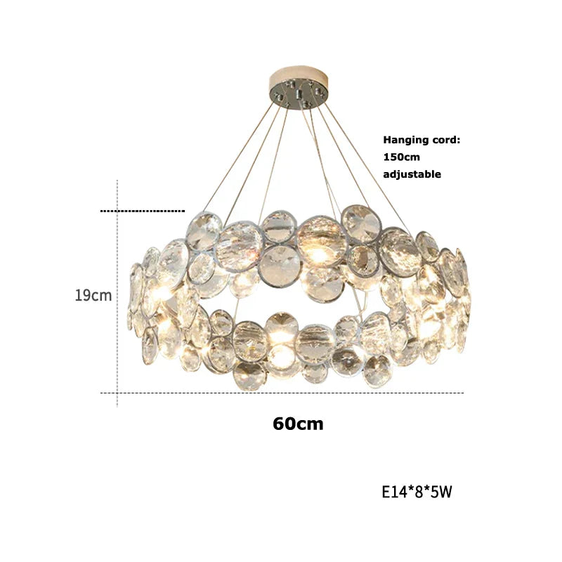Crystal Magic Ring Pendant Light for Dinning Room
