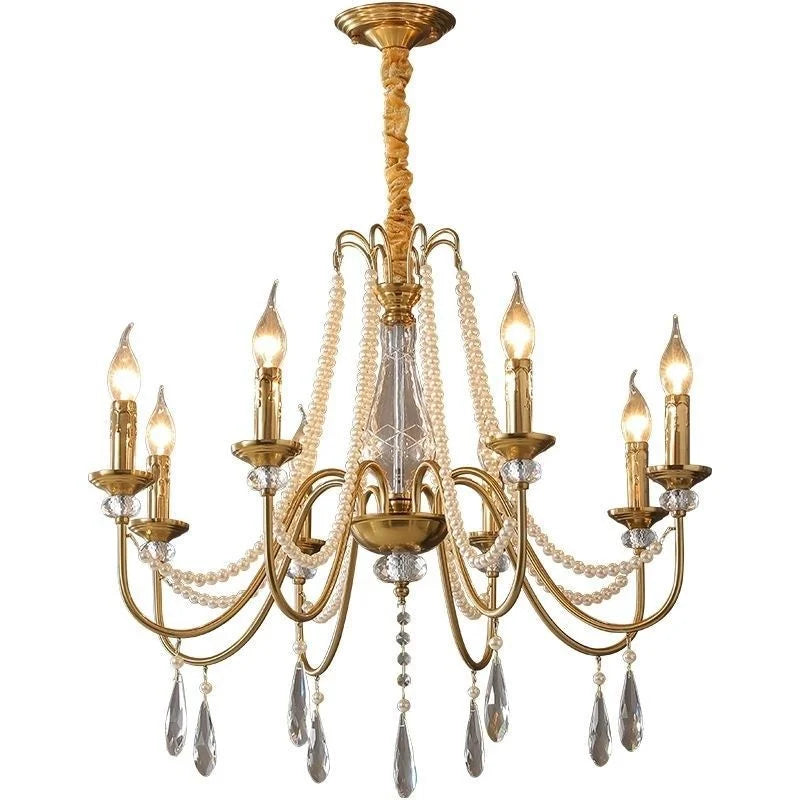 Luxury Crystal Chandelier Foyer Pendant Light American Style Home Decor