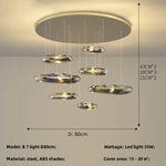 Chrome LED Ceiling Chandelier Cobblestone Pendant Lights - Modern Luxury Luminarias Fixtures