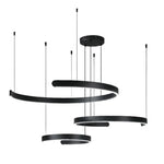 Black LED Chandelier Pendant Light for Foyer Stairs Bar, Minimalist Indoor Hanging Lamp