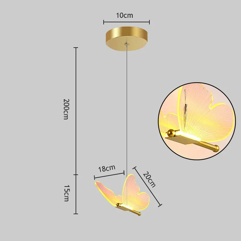 Butterfly LED Chandelier for Duplex Villa Living Room Romantic Wedding Decor