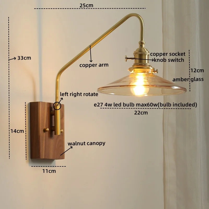 Copper Ceramic LED Wall Lamps Modern Style for Bedroom Living Room Bar