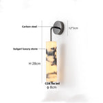 Carbon Steel LED Wall Lamp with Pull Chain Switch & Marble Stone Fixtures