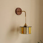 Adjustable LED Wall Lamp Sconce Copper Wood Glass Stair Light