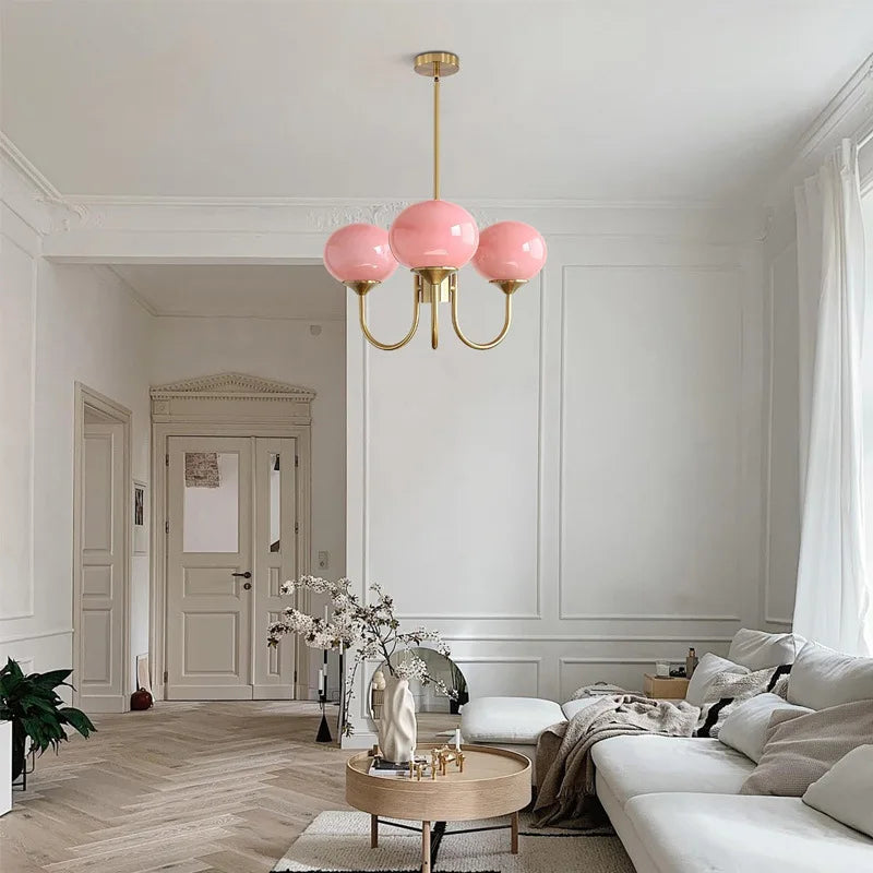 Glass Ball Chandelier Pendant Light for Living Dining Room