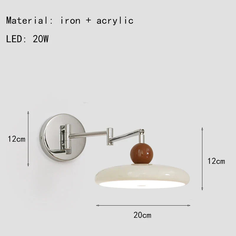 Iron Wall Light: Modern Rotatable LED Wall Lamp for Bedroom Lighting