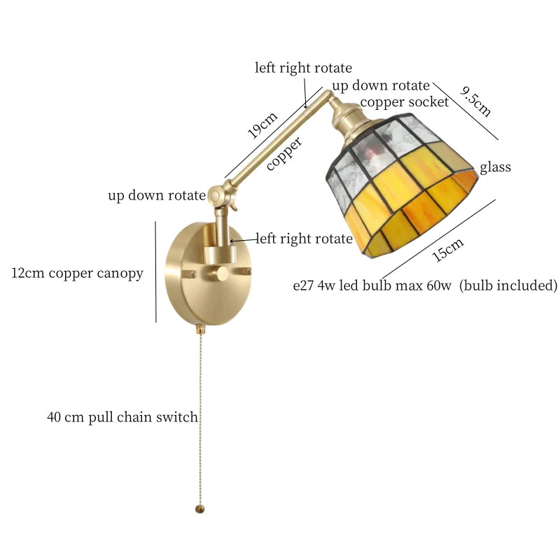 Afralia™ Glass LED Wall Lights Bathroom Mirror Loft Living Room Bedroom Lamp