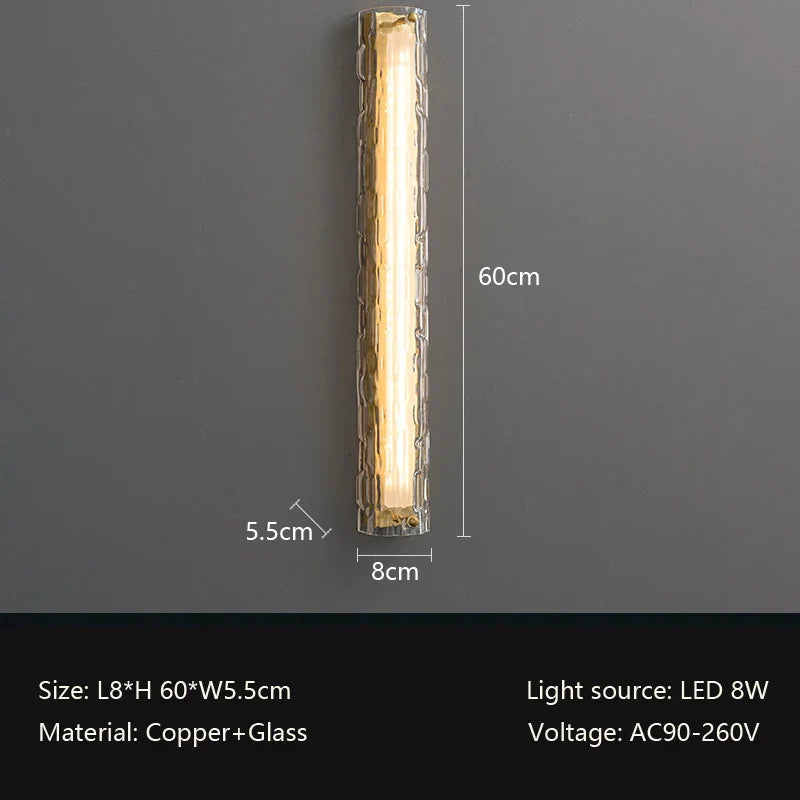 Postmodern Luxury Glass & Copper Wall Sconces