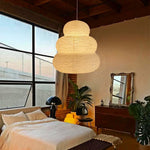 Wabi-sabi Rice Paper Pendant Lights Japanese Chandelier Home Decor Hanging Light