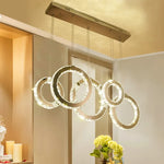Afralia™ Crystal Circle LED Pendant Chandelier for Dining Room