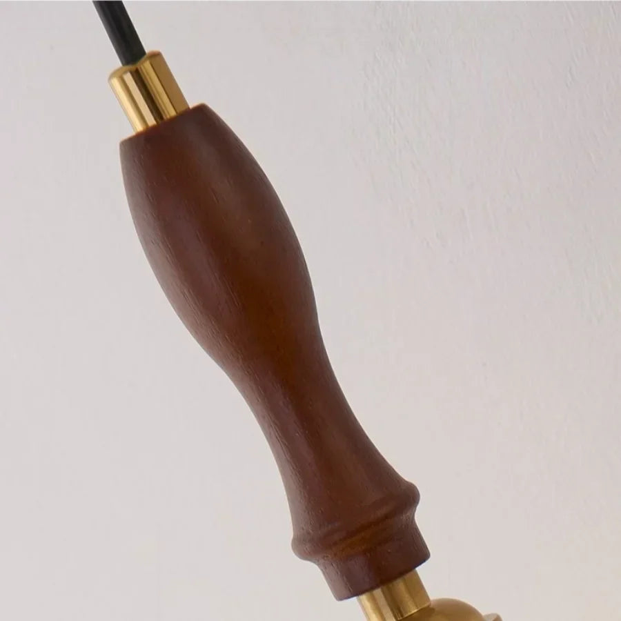 Afralia™ Terrazzo Stone LED Pendant Light with Wood Handle for Kitchen & Restaurant