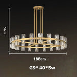 Crystal Black Gold Luxury LED Hanging Pendant Light for Living Room