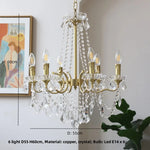 Luxury Copper Crystal Chandelier LED Pendant Lights for Home Decor