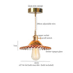 Brass Amber Glass LED Pendant Light for Restaurant Bedside Kitchen Loft Bar