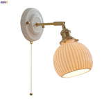 Ceramic Pumpkin LED Wall Sconce Modern Minimalist Bedroom Lighting