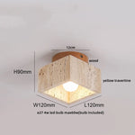 Yellow Travertine LED Ceiling Lamp, Modern Nordic 3D Print Light Fixtures