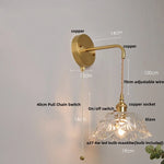 Clear Glass LED Wall Light with Pull Chain Switch