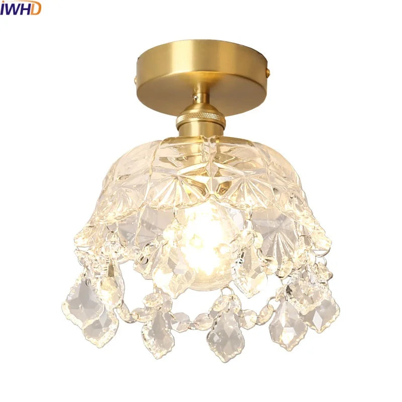 Crystal LED Ceiling Light Luxury Modern Chandelier for Living Room Hallway