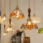 Red Butterfly LED Pendant Lamp Tiffany Glass Hanging Lights