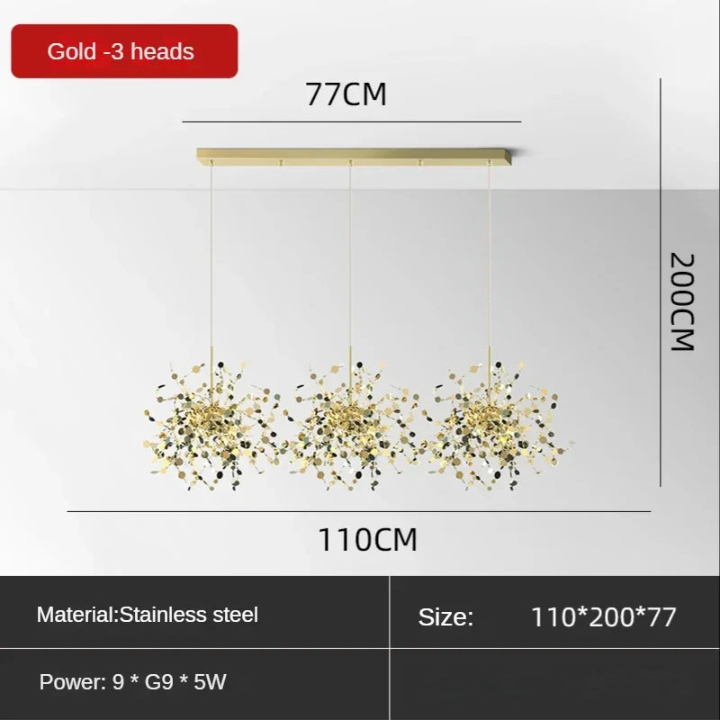 Scandinavia Leaf Chandelier Pendant Lamp Kitchen Living Room Decor Lighting