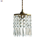 Crystal Brass LED Pendant Light: Modern Nordic Style, Adjustable Wire, E14 Fixture