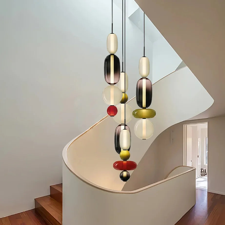 Candy Glass Ceiling Hanging Chandelier for Loft Living Room