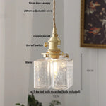 Afralia™ Amber Glass Cube LED Pendant Lights, Japanese Style for Kitchen, Bedroom, Coffee.