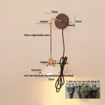 Ceramic Wood LED Wall Sconce, Modern Adjustable Nordic Lamparas De Pared for Bedroom