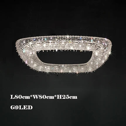 Crystal Pendant Chandelier: Modern Dimmable Lighting for Living Room, Bedroom, Foyer
