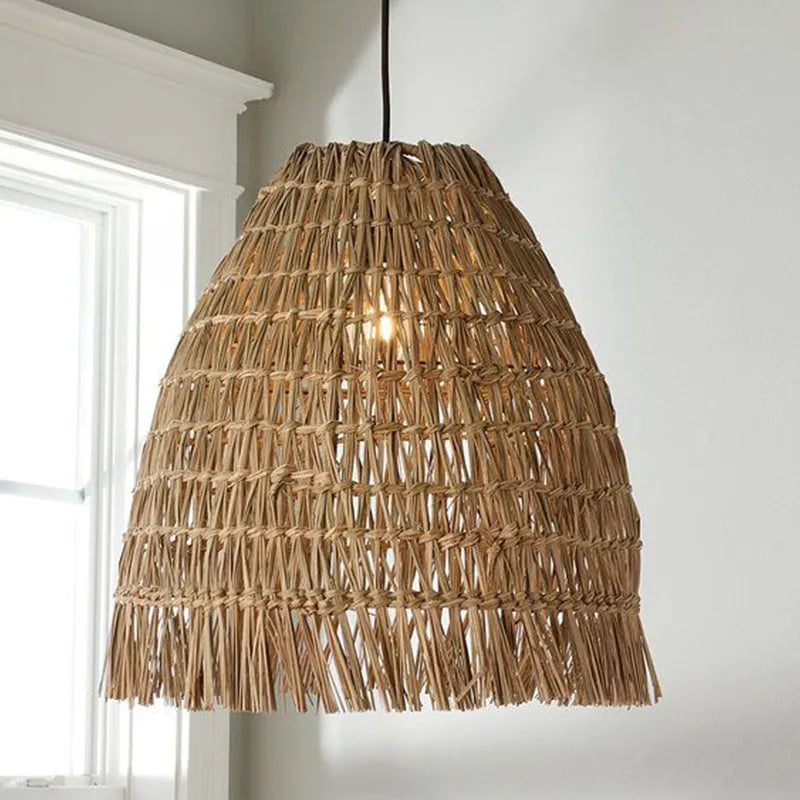 Rattan Weave Pendant Light - Handcrafted Wicker Chandelier for Home Decor