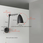 Afralia™ Swing Long Arm Iron Art LED Wall Light - Nordic Minimalism Bedroom Living Room Lampara Pared