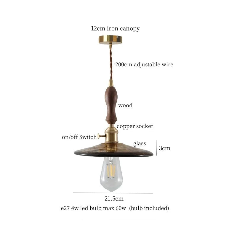 Green Glass LED Pendant Lights - Nordic Minimalist Style for Bedroom, Living Room