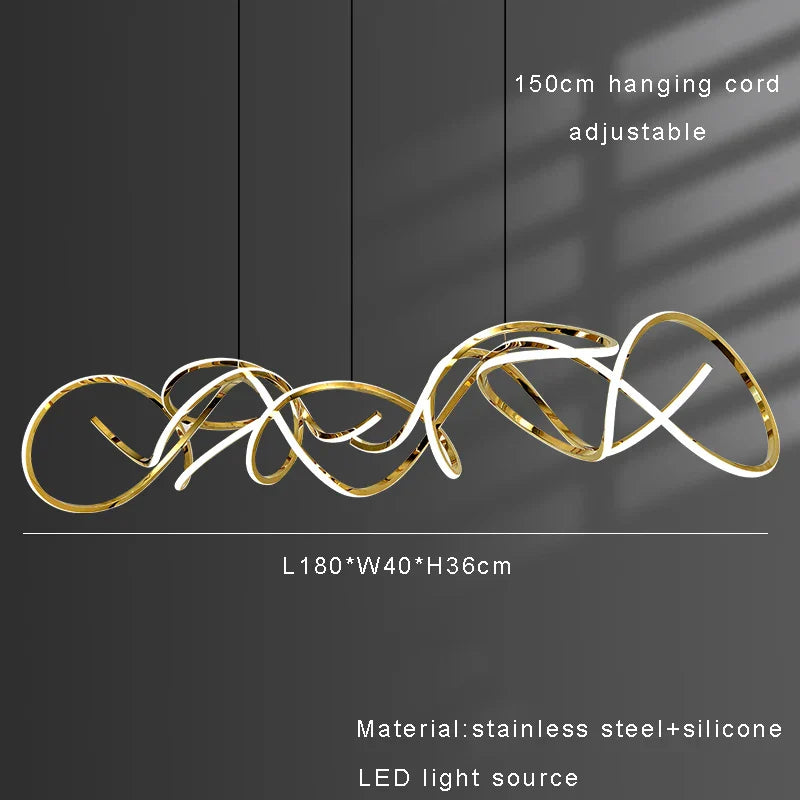 Stainless Steel Silicone Ceiling Chandelier - Modern Home Decor Light Fixture