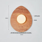 Wabi Sabi LED Wall Light Fixture Stone White Glass Bedside Lamp