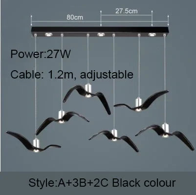 Seagull Resin LED Chandelier for Living Dining Room - Suspension Ceiling Light