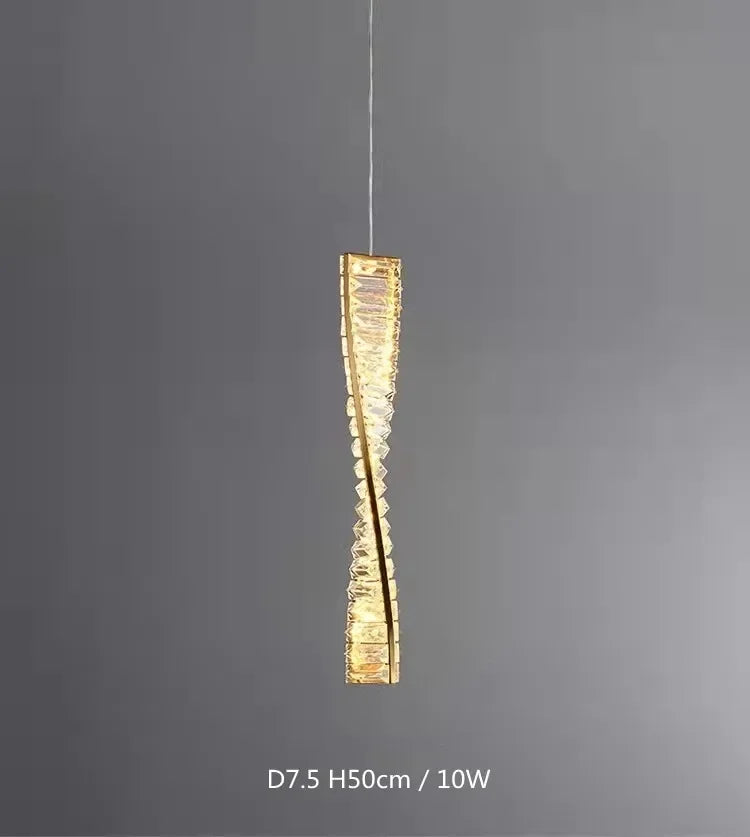 Gold Steel LED Pendant Lights - Luxury Dimmable Suspend Lamp