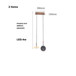 Marble Matches Wood LED Ceiling Chandelier Pendant Light for Living Room