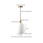 Afralia™ White Ceramic LED Hanging Lamp Nordic Minimalism Brass Pendant Lights