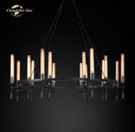 LED Round Glass Chandelier for Living Dining Room Lighting