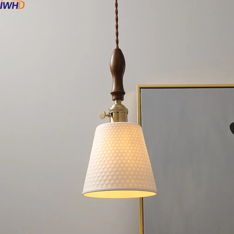 Ceramic LED Pendant Light Nordic Modern Hanging Lamp for Home Decor