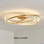 Gold Metal LED Dimmable Ceiling Light with K9 Crystals