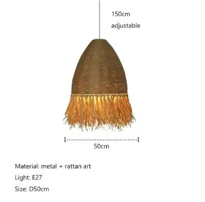 Handmade Rattan Pendant Light for Living Room, Bedroom - Japanese Style