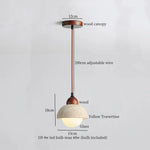 Yellow Travertine Stone LED Pendant Light for Bedside Living Room Decor