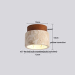 Yellow Travertine LED Ceiling Light - Modern Wabi-sabi Style for Living Room