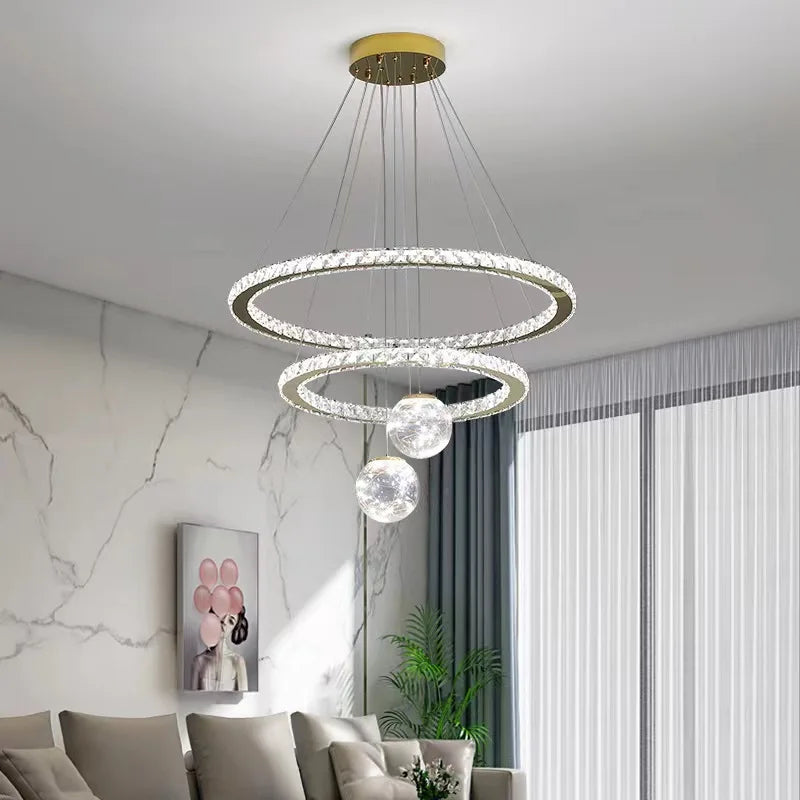 Modern LED Pendant Lights Chandelier for Foyer, Villa, and Stairs