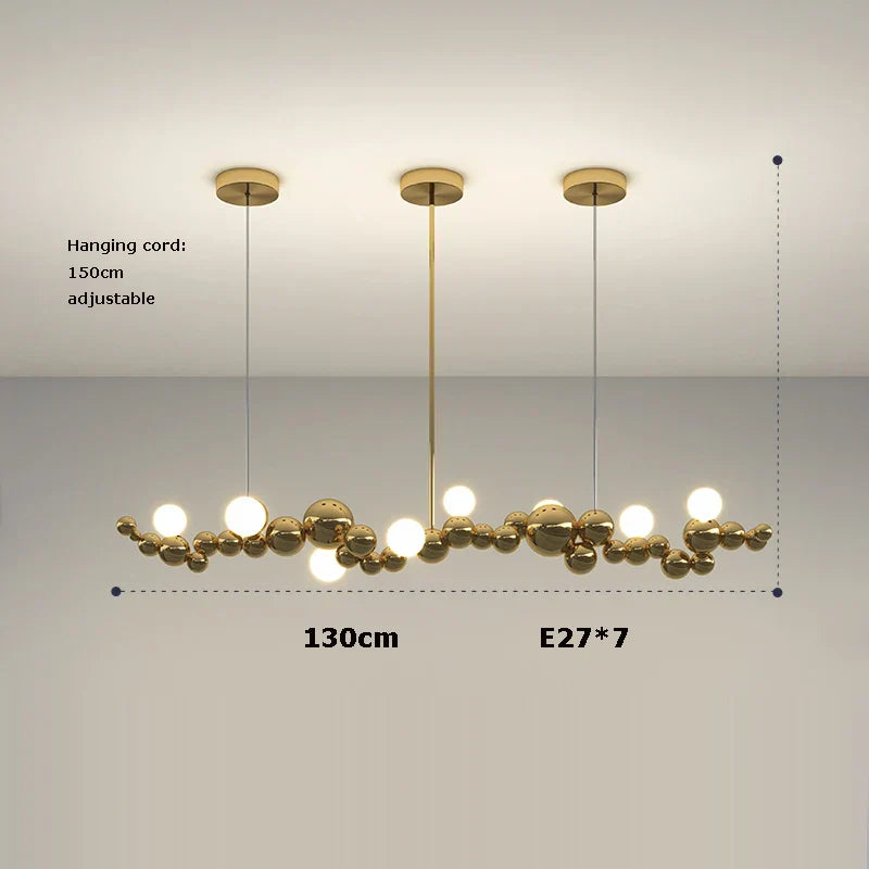 Silver Gold Molecule Stainless Steel LED Chandelier - 2022 Trend