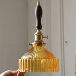 Amber Glass LED Pendant Light Fixture Modern Home Lighting Plafond Lamp